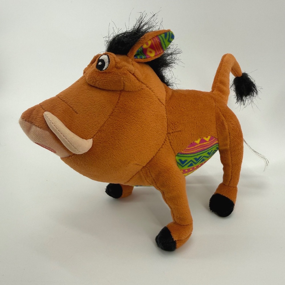 Disney Lion King Pumbaa Plush Just Play Brown Warthog Geometric